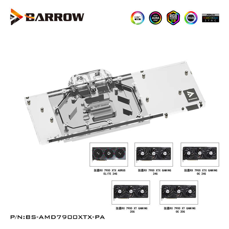 Rx 7900 Xt 20Gb - Barrow GPU Waterblok Voor Gigabyte RX